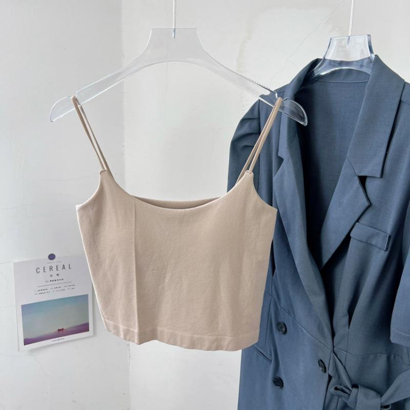 Ледяной шелковый однотонный жилет-халтер на нижней части внутренней стороны, чтобы носить чистый сладкий и пряный бюстгальтер сзади, интегрированный анти-воздействие