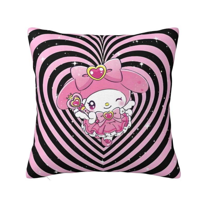 Индивидуальная роскошная наволочка для подушки Sanrio My Melody в стиле аниме для дивана, полиэстер, мультяшная, милая, декоративная для спальни