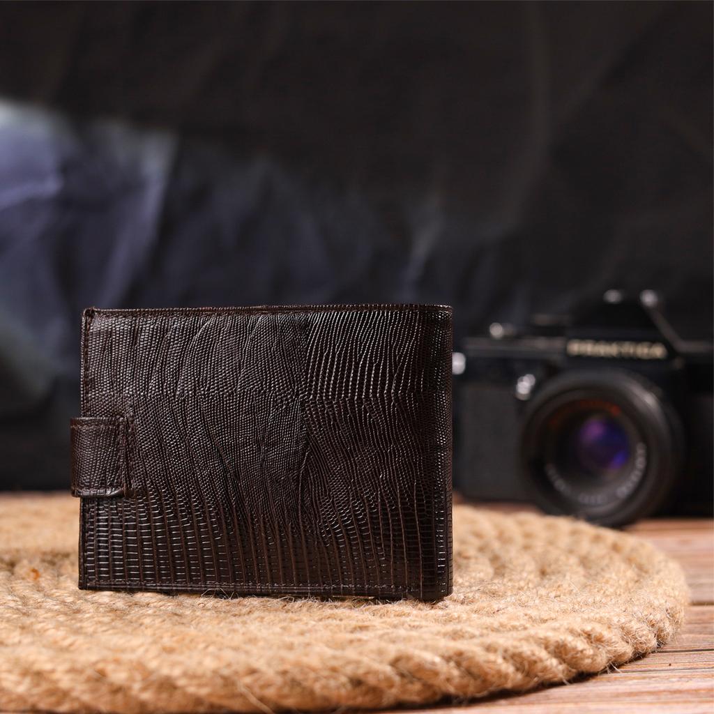 Мужской кошелек из натуральной фактурной кожи CANPELLINI Purse 21512 Коричневый