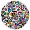 100 Cool and Colorful Skull Stickers, Decorated Luggage Notes, Handbooks, Desktop Waterproof Stickers for Children