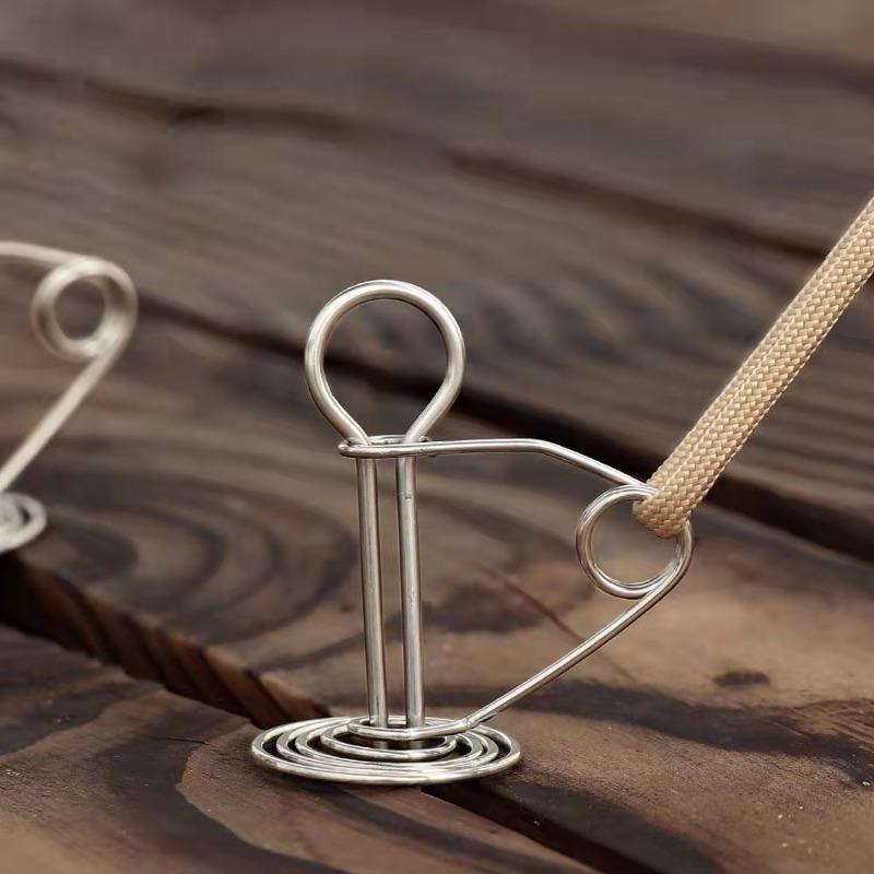 Упаковка из 10 пружинных колышков для палубы, веревочных пряжек, портативных ветрозащитных выдвижных крючков для тента из нержавеющей стали, инструментов для кемпинга