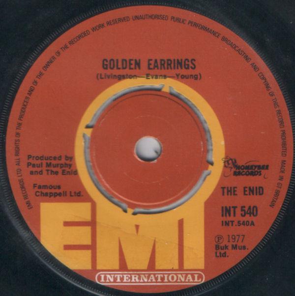 Пластинка 7 дюймов ENID Золотые Серьги INT540 EMI International 1977 Великобритания Рок Б/у
