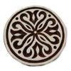 Round Shape Painting Block Floral Print Textile Fabric Stamp Wooden Craft
