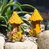 Solar powered garden statue outdoor small statue light, summer sunflower decoration, courtyard terrace micro view light, resin sunflower fairy tale