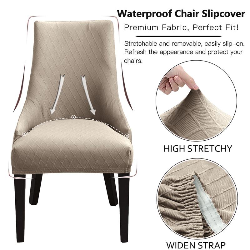 4 шт./компл. водоотталкивающий чехол для стула, эластичный спандекс, чехлы для стульев, клетчатый жаккардовый чехол для стула, для кухни, столовой, банкета