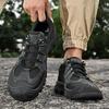 Fashion Outdoor Men Casual Shoes Genuine Leather Lace-Up Mens Sneakers High Quality Comfortable Hiking Footwear Breathable Walking Shoes