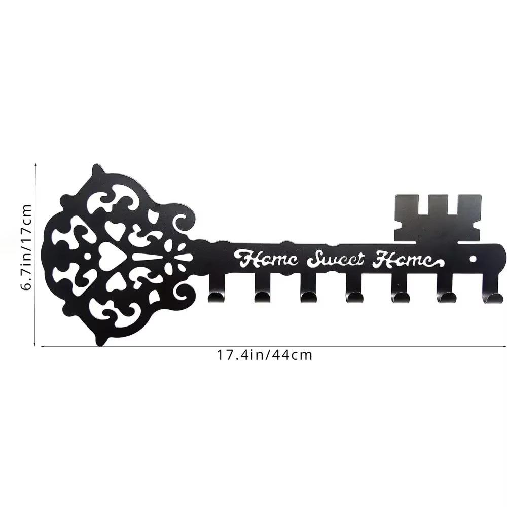 Крючки для ключей Sweet Home - настенная декоративная черная металлическая вешалка, вешалка для одежды Iron Art, крючок-органайзер для стены