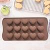 Chocolate Mold 15 Grids 3D Heart-shaped Candy Mold Non-stick Silicone Baking Cake Mold for Home Kitchen