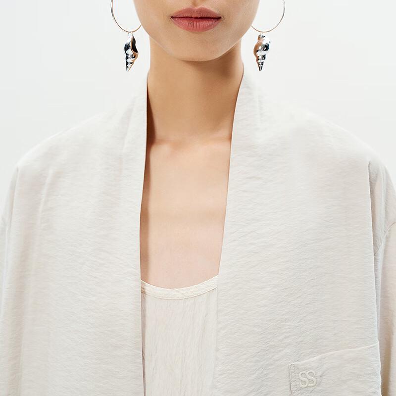 LESS 2025 Summer Loose-fit Stand-Collar Long-Sleeve Shirt