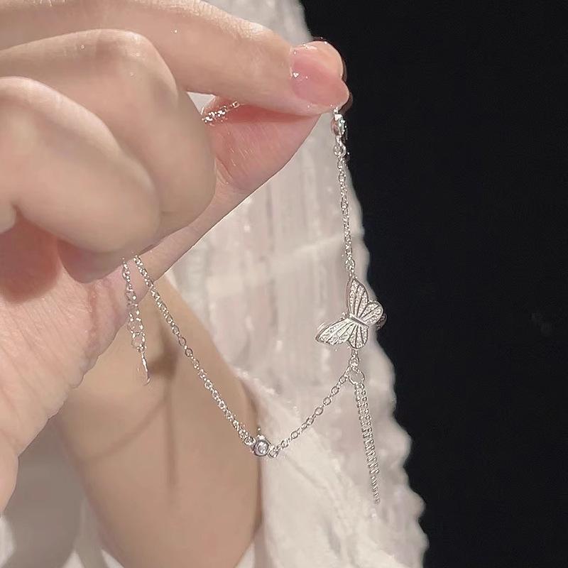 Браслет-бабочка женский легкий роскошный нишевый дизайн браслет с бахромой летняя модная бижутерия