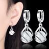 Новое поступление, 100% стерлингового серебра 925 пробы, модный опаловый камень, крестик, цветок, женские серьги-гвоздики, ювелирные аксессуары для женщин, подарки