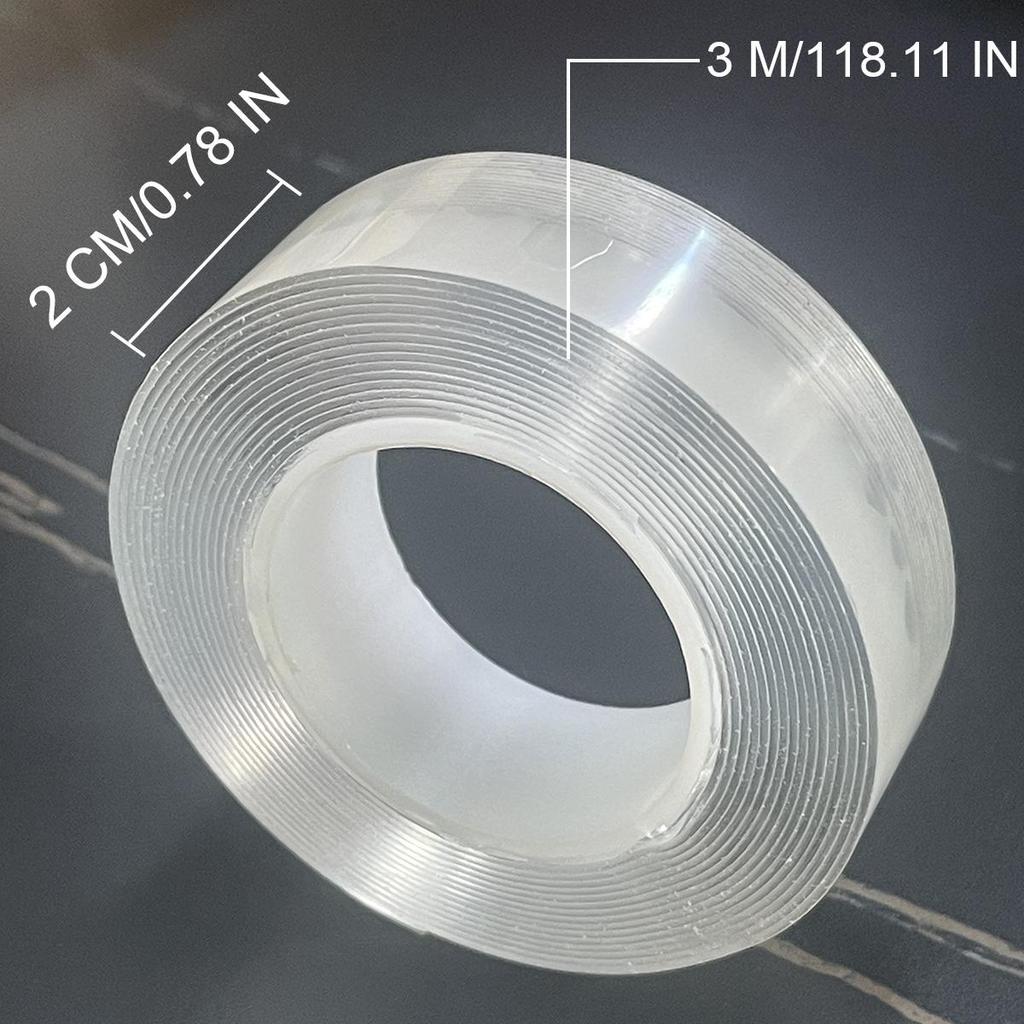 Nano Double-Sided Tape Grip Reusable Traceless Removable Transparent Adhesive Sticker Kitchen Bathroom Washable Tapes