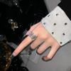 Панк Стиль Медное Кольцо со Стразами Открытое Регулируемое Кольцо Женское Кольцо на Палец Кольцо в Корейском Стиле