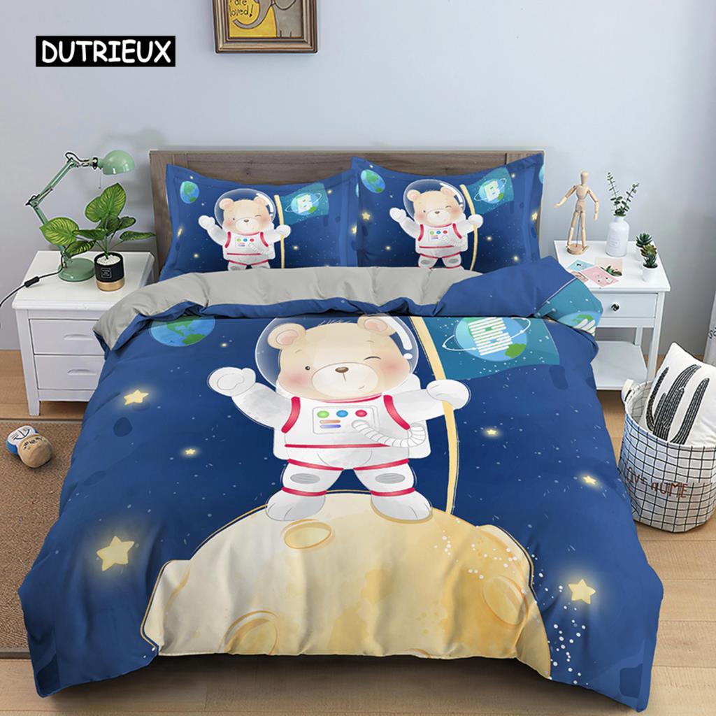 Комплект постельного белья с изображением мультяшных животных, пододеяльник для мальчиков и девочек, симпатичный пододеяльник с изображением животных, украшение для спальни, детский подарок