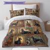 Cute Flower Puppy Pattern Bedding,Quilt Set Quilt Cover Pillowcase Home Birthday Gift (1 * duvet cover + 2 * pillowcase, without core)