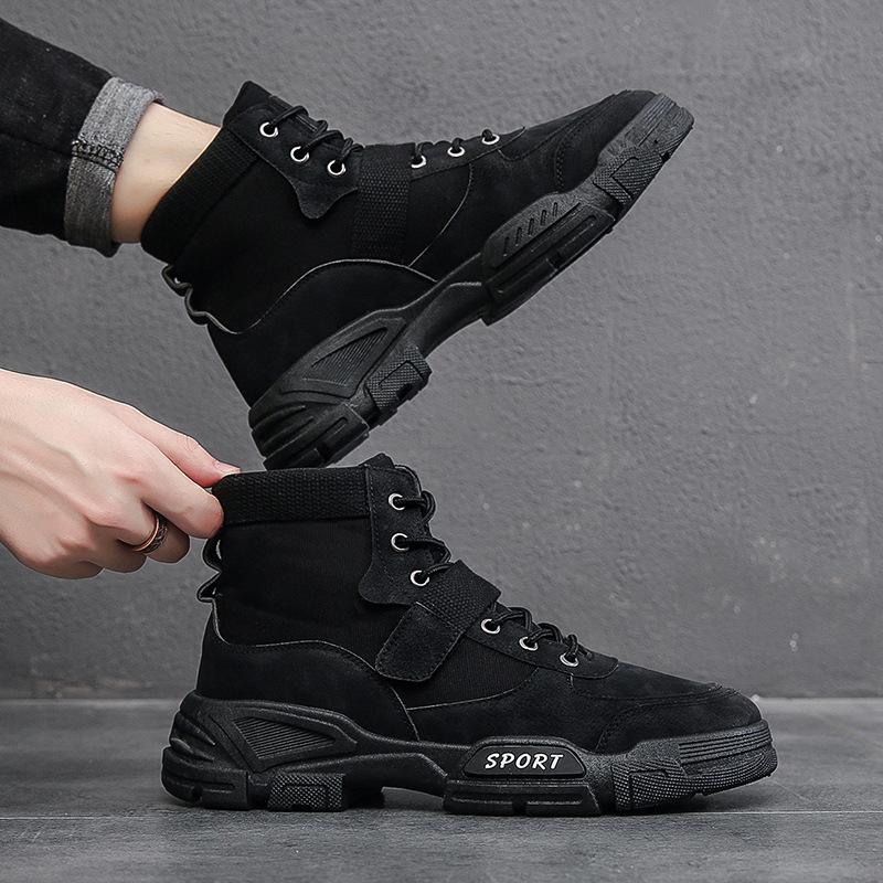 Модная повседневная обувь осень-зима для мужчин, высокие кроссовки, новые модные ботинки на платформе, рабочие ботинки для отдыха на открытом воздухе, Zapatos De Hombre