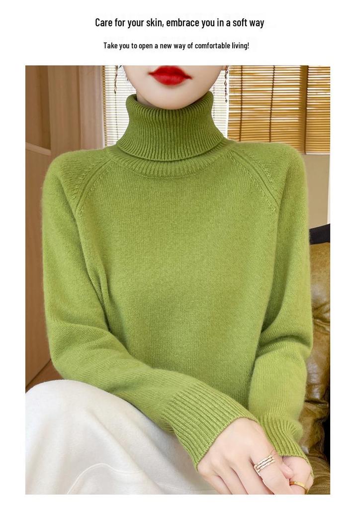 New Women's Casual Autumn/Winter High Neck Velvet Knit Sweater - Solid Color Short Pullover