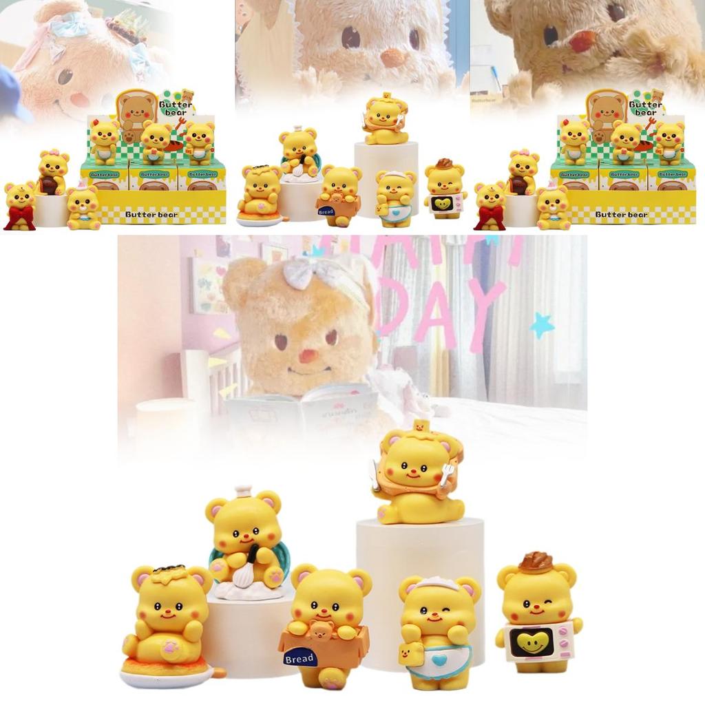 Adorable Butter Bear Figurine Creative Blind Box Collectible Cute Dessert Decor
