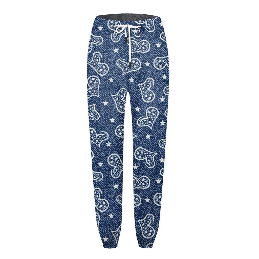 Женские повседневные модные спортивные штаны с имитацией джинсовой ткани и повседневные брюки