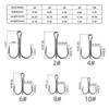 50Pcs/Box Iron Treble Fishing Hook Barbed Three Claw Fishhook Portable Triple Fishing Hook  Fishing