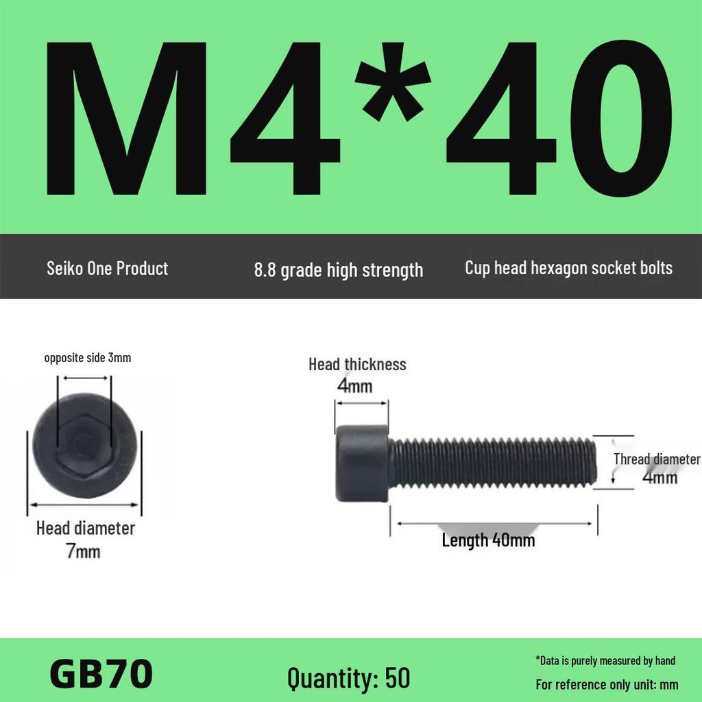 8.8 High-Strength Socket Head Cap Screw Bolt (M4-M16)