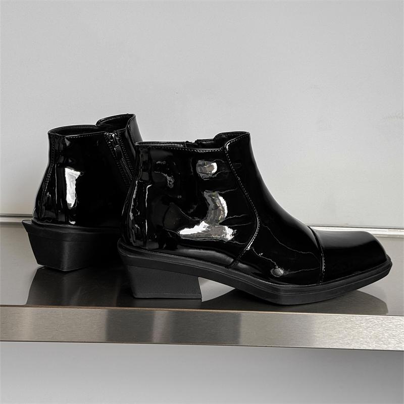 Fashion Stylish Casual Leather Mens Ankle Boots High Top Leather Shoes Fashion Business Casual Shoes New Arrival Male Chelsea Footwear