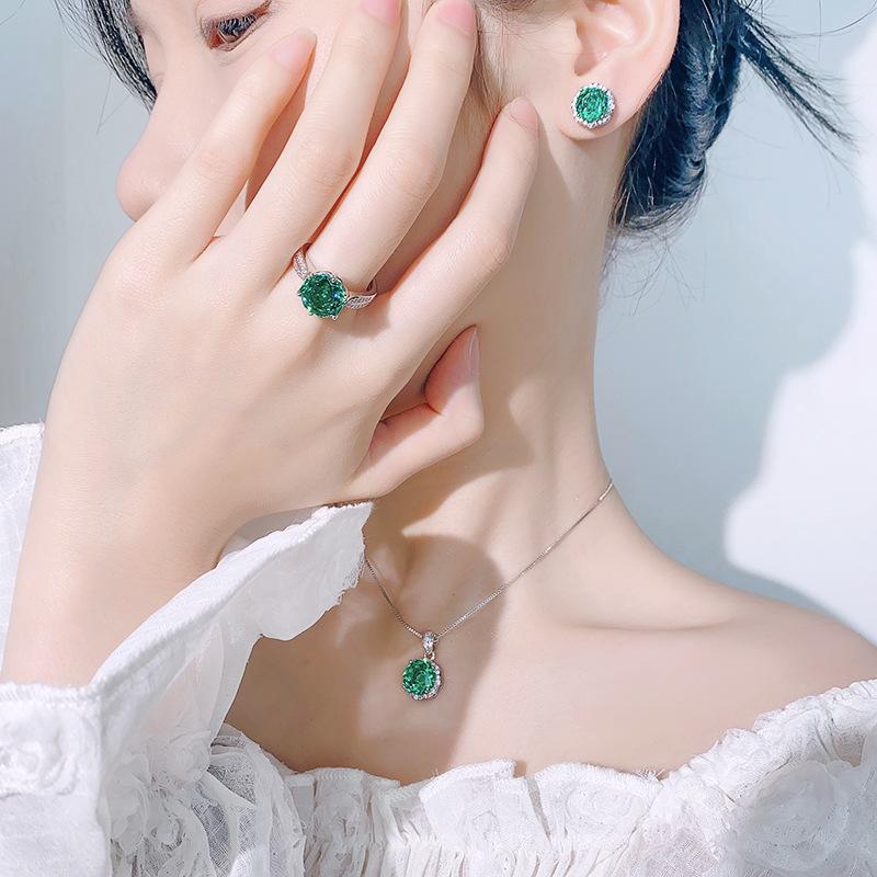 Set Accessories Necklace Stud Earrings Millennium Para Greenstone Versatile Women