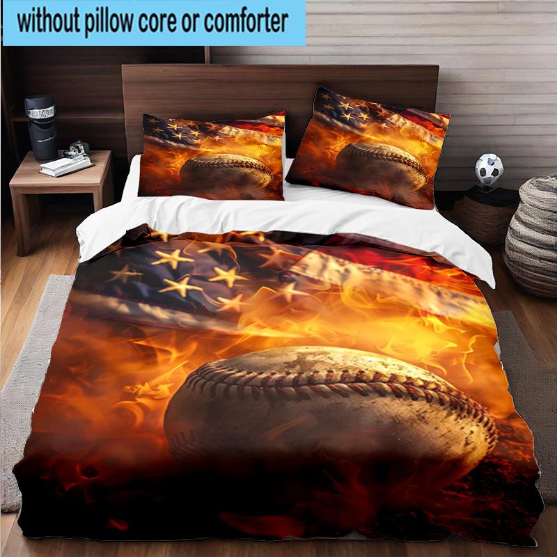 Sports Ball football Pattern 3pcs Bedding,Including 1pc Duvet Cover And 2pcs Pillowcases Perfect for Christmas,Ideal for Bedroom, Dormitory