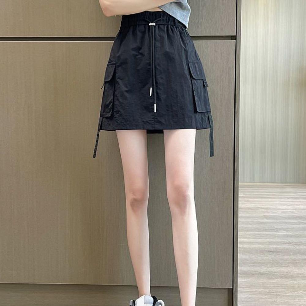 Loose Wide Half Leg Skirts Lace Up Cargo Skirts Fashion Causal Skirts Women  Streetwear