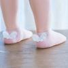 Baby Anti Slip Socks Newborn Baby Socks for Girls Coral Fleece Angel Wings Short Floor Socks Solid Infant Clothing Accessories