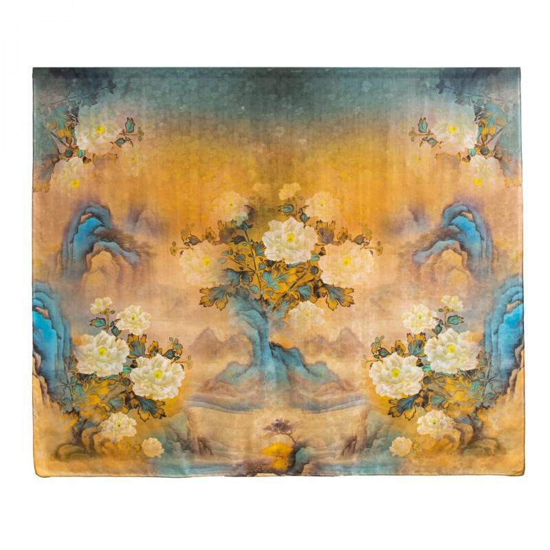 Silk Scarf Women Lightweight Printed Shawl Gift Mom 110x190cm