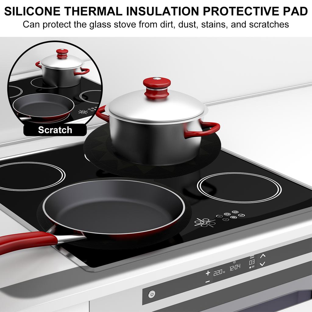 2Pcs Induction Hob Protector Mat, Silicone Induction Protective Cover Mat Cooktop Scratch Protector Multifunctional Silicone Mat
