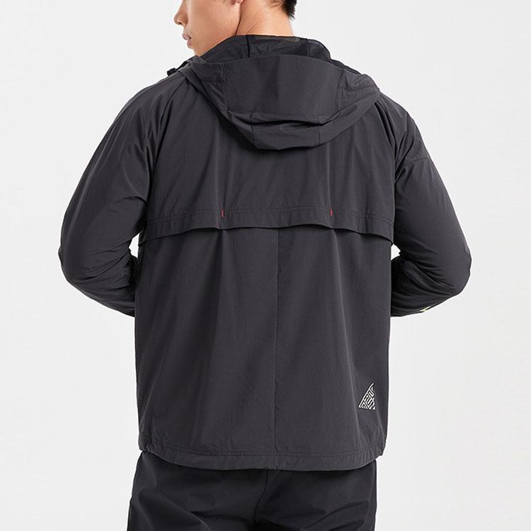 Li-Ning Куртка с капюшоном и логотипом Color Block, мужская, черная, AFDR039-2