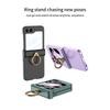 Ультратонкий жесткий защитный чехол для телефона на петлях из ПК для Samsung Galaxy Z Flip 6 5 4 3, чехол с кольцевым держателем, маленькая защитная пленка для экрана