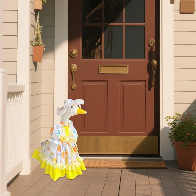 Весенний наряд утки Красочное желтое платье Одежда для утки Погодоустойчивое Террасное искусство Многоразовое Украшение для двора На улице Для праздника