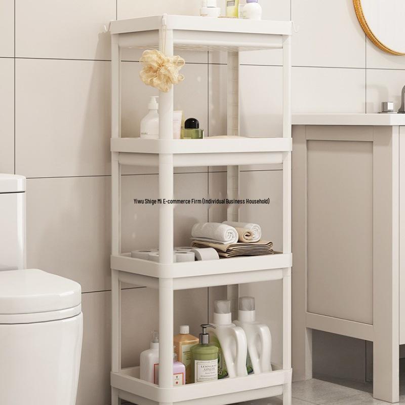 Напольная многоуровневая тележка для хранения косметики и закусок в ванной комнате