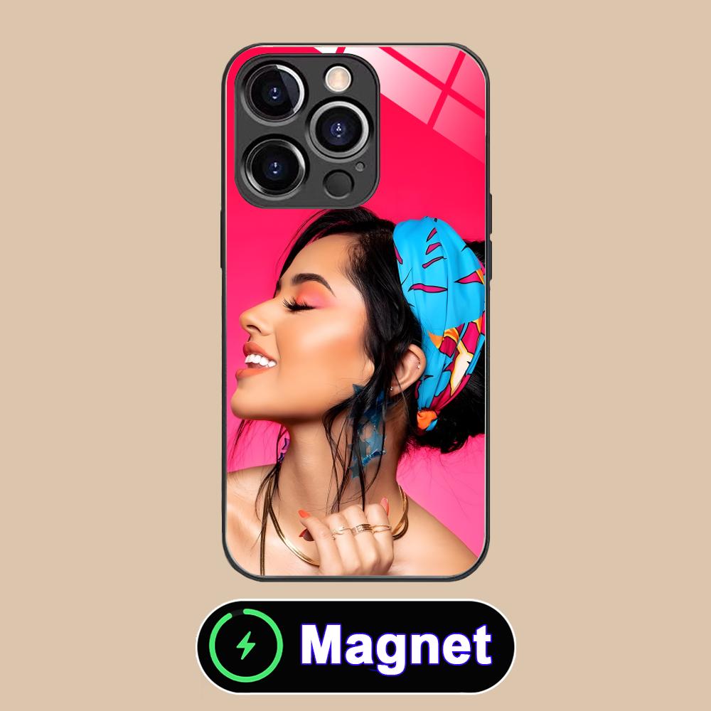 Модный чехол Becky G из стекла MagSafe для мобильного телефона iPhone 17 16 15 14 13 12 11 Air Pro Max Plus Mini Цветная накладка