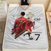 1PC CR7 Patterned Flannel Blanket Suitable For All Seasons for Home Decor Warmth and Comfort Gifts Holiday Present