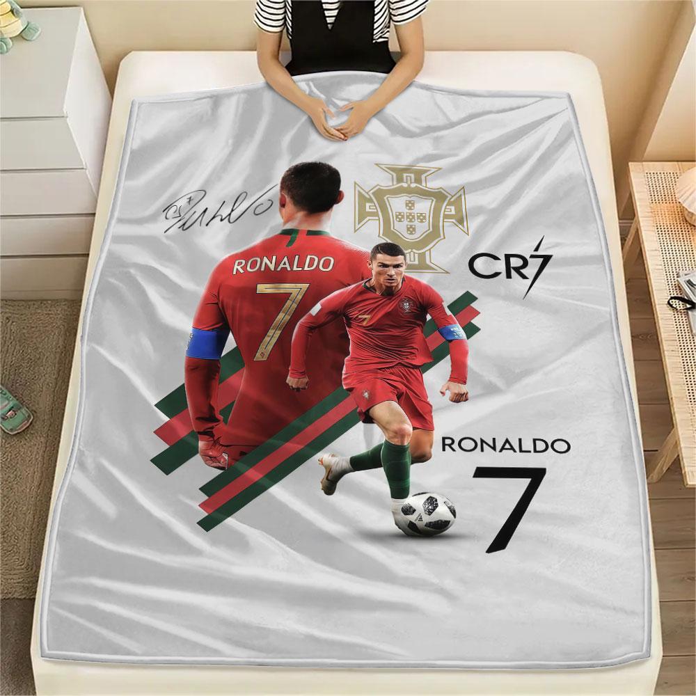 1PC CR7 Patterned Flannel Blanket Suitable For All Seasons for Home Decor Warmth and Comfort Gifts Holiday Present