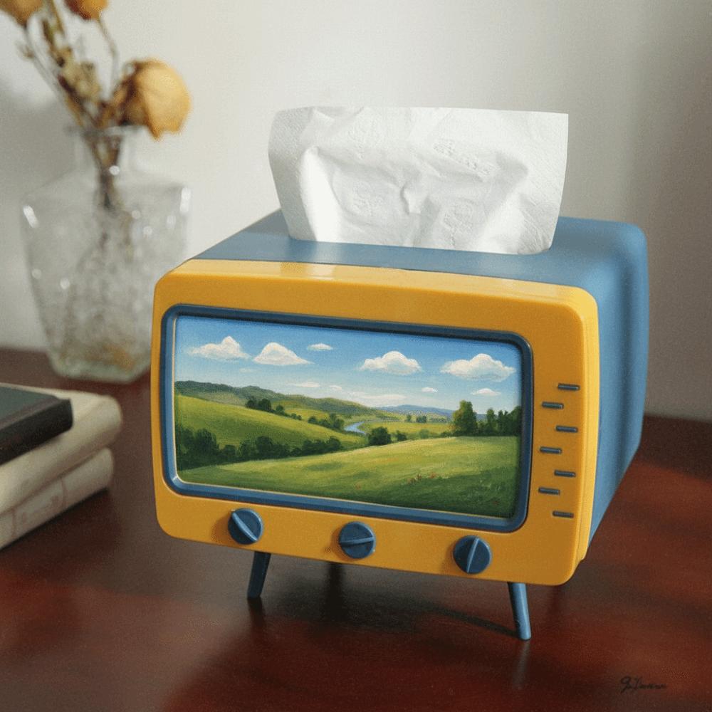 Multifunctional TV Tissue Box Cover Retro Paper Storage Case Tissue Organizer  Living Room
