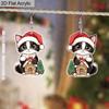 2D Flat Acrylic Christmas Cat House Pendant Earrings Women's Christmas Jewelry Holiday Party Accessories