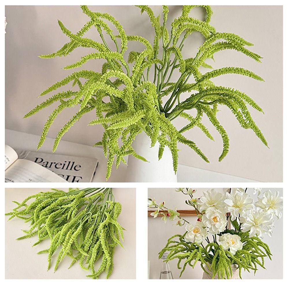 Green Artificial Plants Silicone Simulated Green Plant Lifelike Palm Vine Home Decor