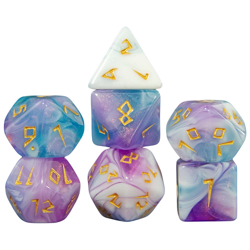 Набор многогранных кубиков DND, кубики смешанных цветов для настольной игры, реквизит для обучения математике, сувенирный подарок, 42 кубика, 6 туб, 1 подставка для туб