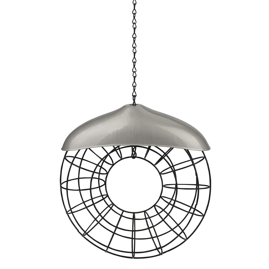 Кормушка для птиц на открытом воздухе, металлическая подвесная моющаяся ветрозащитная кормушка для птиц