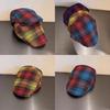 Retro Check Pattern Flat Cap For Fall Winter Fashion Statement