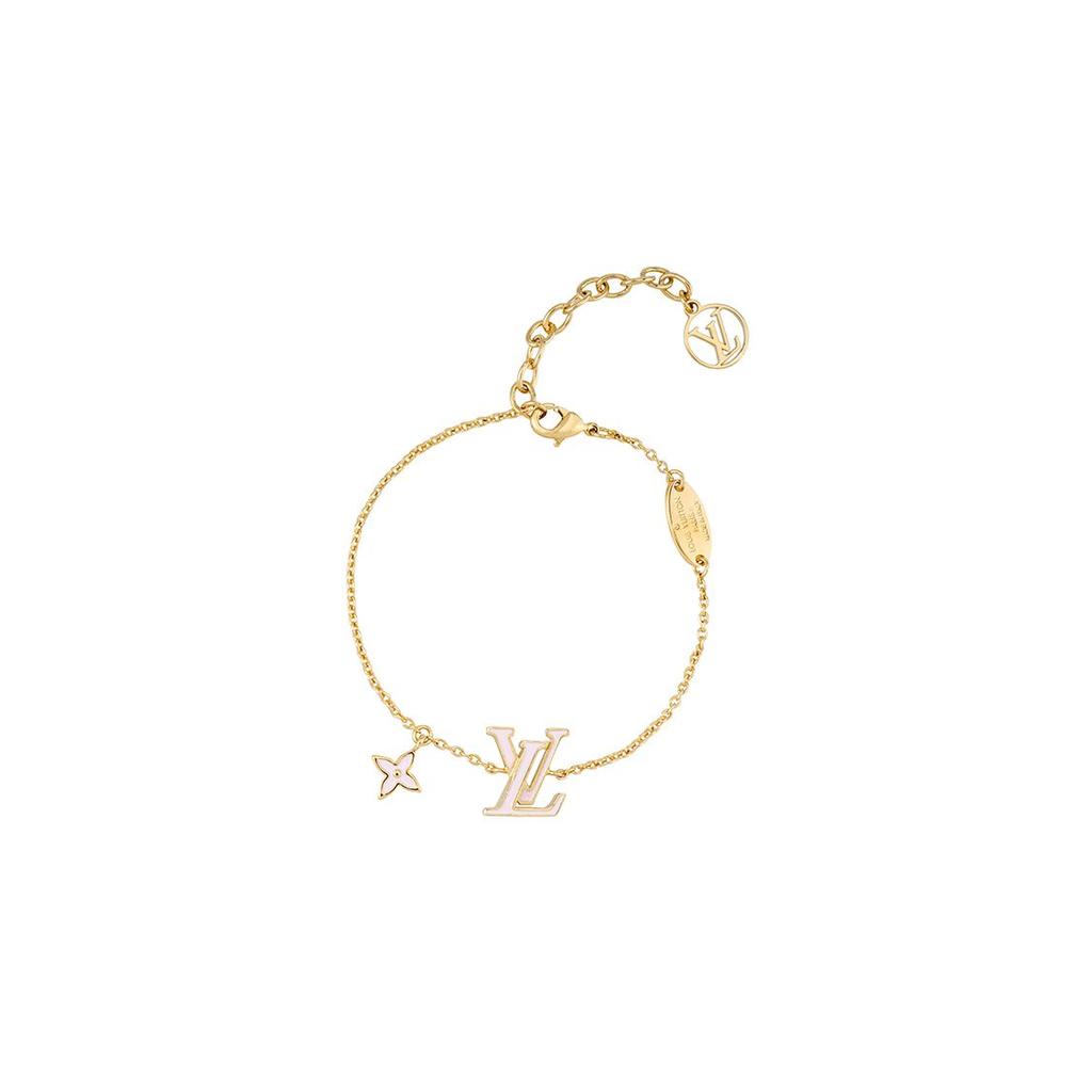 Louis Vuitton Iconic Enamel LV Iconic Floral Adjustable Bracelet Women bracelet Gold M1008A