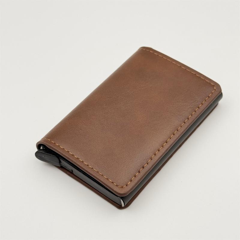 Minimalist Carbon Fiber Men Wallet RFID Blocking Aluminum Card Holder Thin Business Purse for Daily Carry