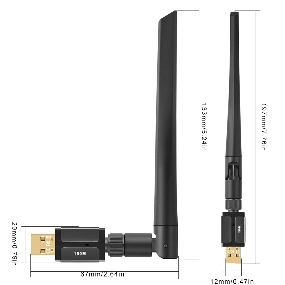 USB BT-адаптер 150 Мбит/с с поддержкой Win11/10/8.1/7, Беспроводной BT-передатчик-приемник с антенной для ПК, Динамика, Беспроводной мыши, Клавиатуры