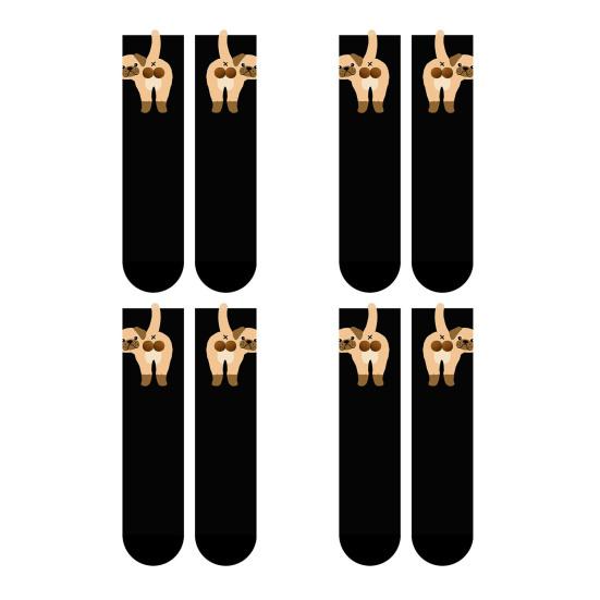 Женские милые носки с собачками с 3D пушистыми помпонами, смешные новинки с принтом животных, хлопковые носки средней длины для женщин, девушек, любителей собак