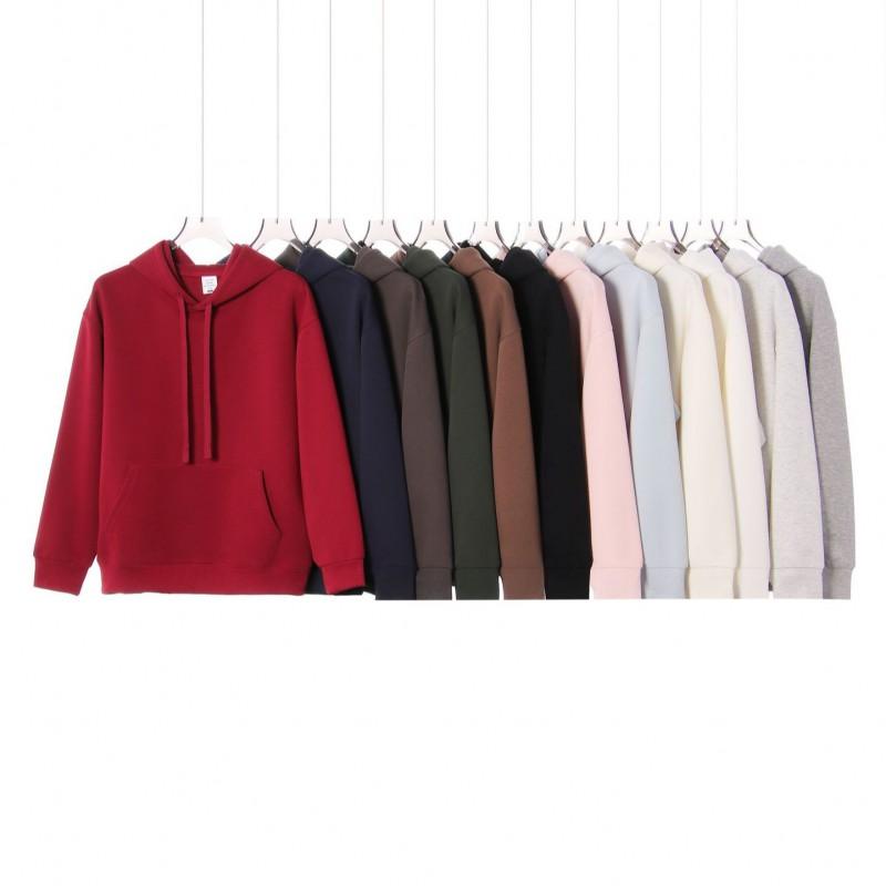 Oversized Heavyweight 350g Cotton Hoodie Men Women Casual Streetwear Pullover Sweatshirt
